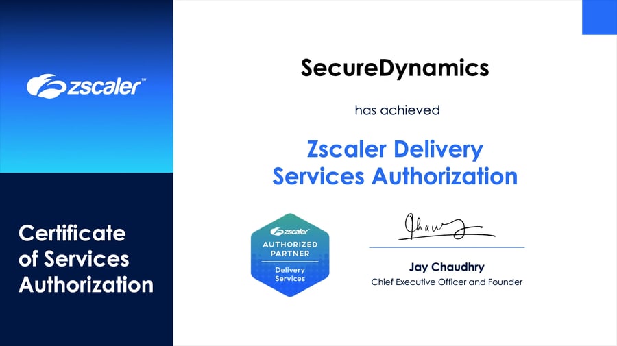 Zscaler Delivery Services Authorization certificate
